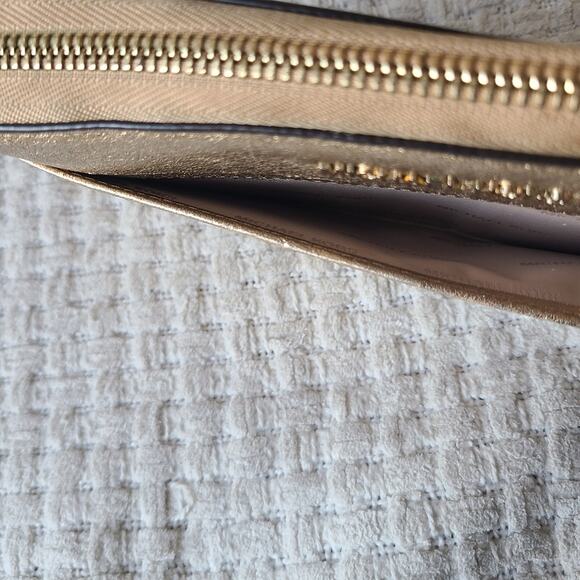 Michael Kors Metallic Gold Zip Around Wallet - Picture 8 of 11
